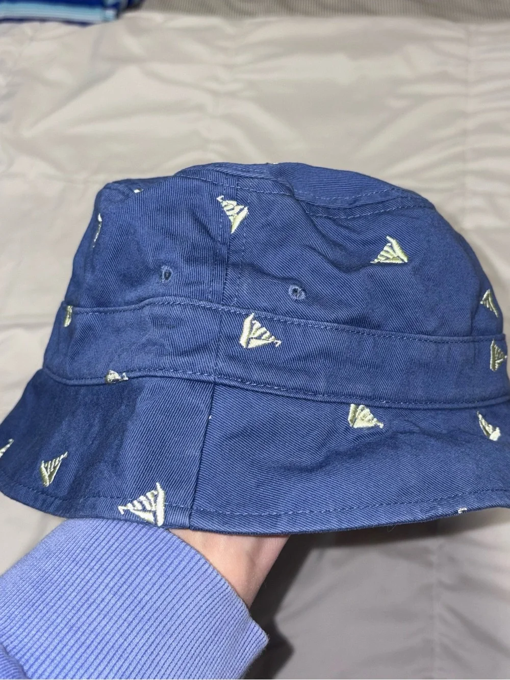 L.L.Bean Bucket Hat Blue Sailboat Embroidered Women’s